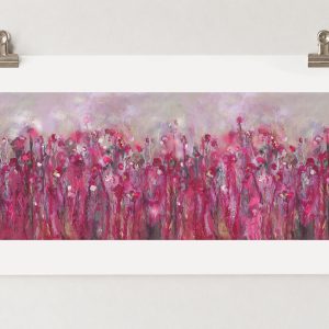 Pink poppy field